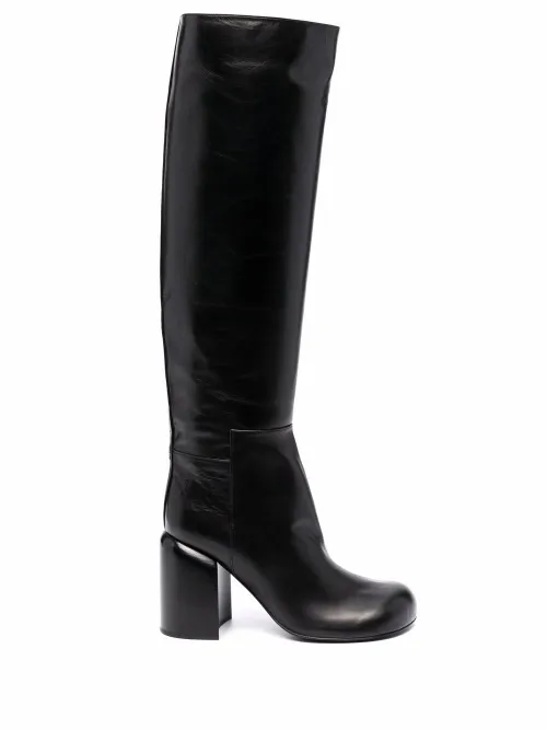 Cuissardes en cuir à talon mi-haut - Jil Sander - Modalova