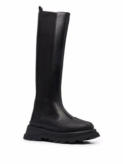 black knee high chelsea boots