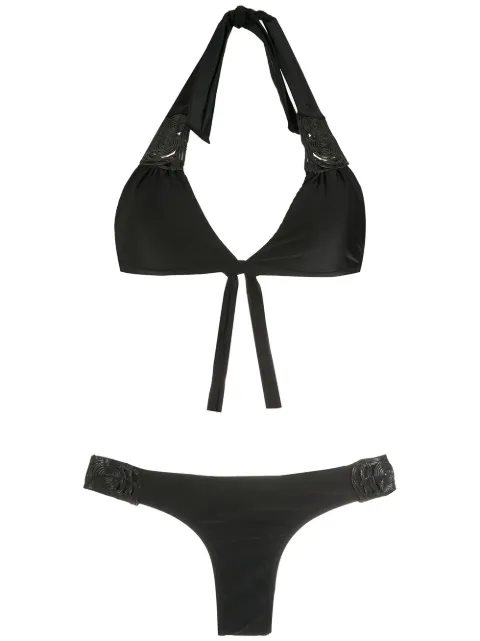 Amir Slama textured halterneck bikini set