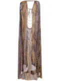 Amir Slama printed cape beach dress - Purple