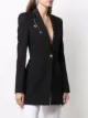 Versace charm-embellished satin blazer