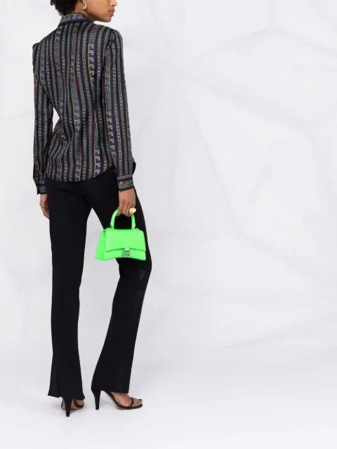 versace greca neon print silk shirt