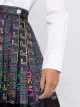 Versace Greca Neon-print pleated skirt
