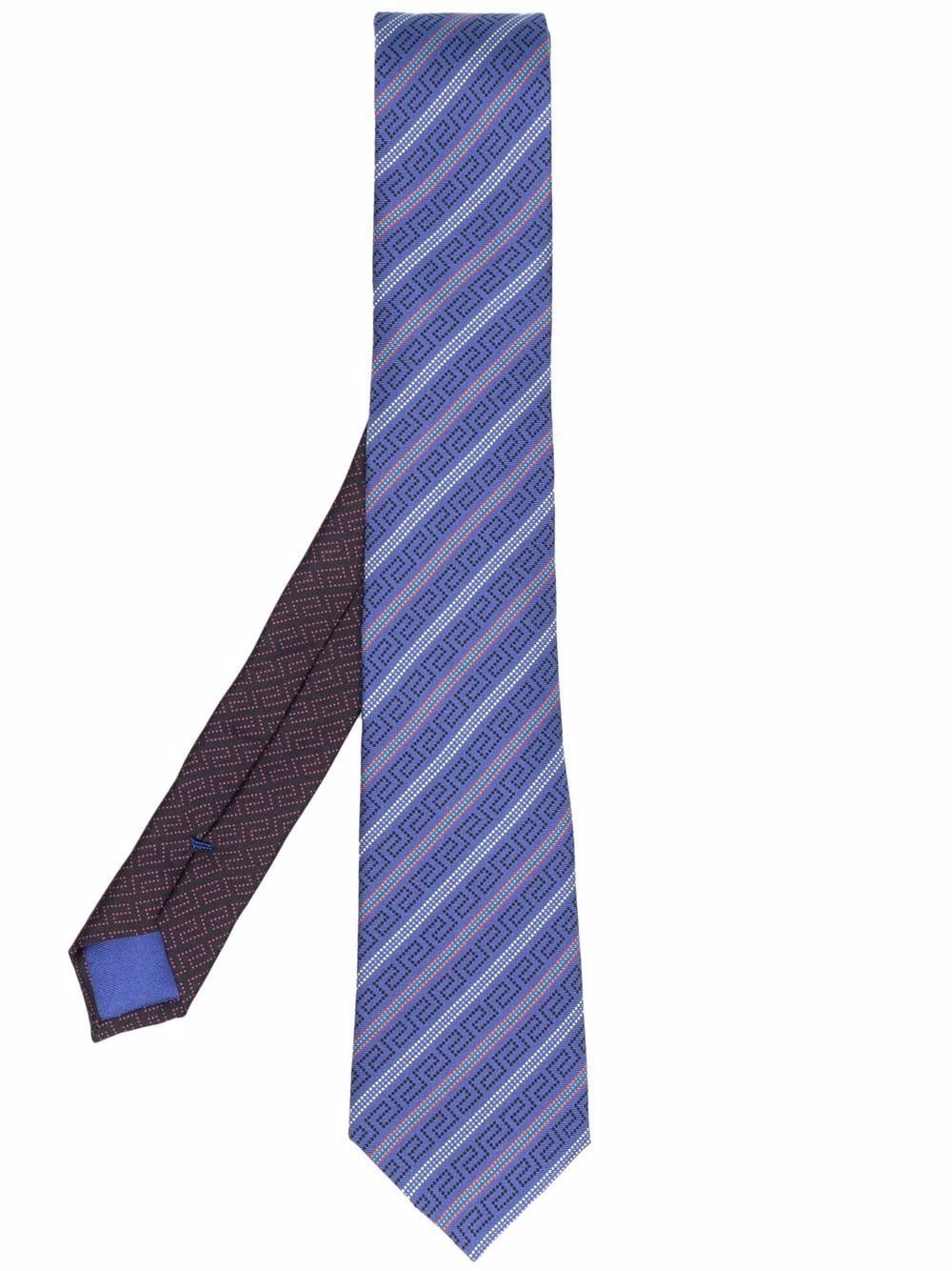 Versace галстук с узором Greca Neon Фиолетовый 10016271A01203 16806688