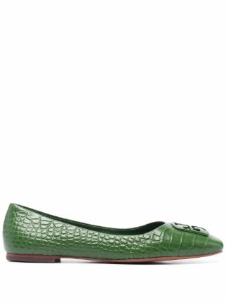 Green tory burch outlet flats