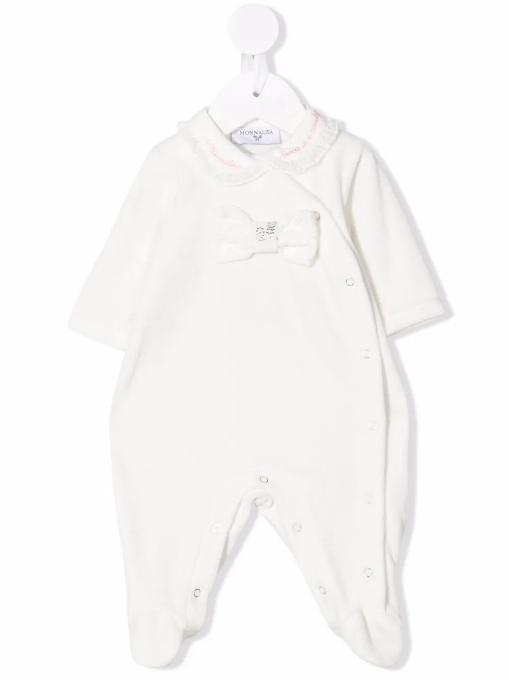 

Monnalisa logo-embellished bow-detail pyjamas - White