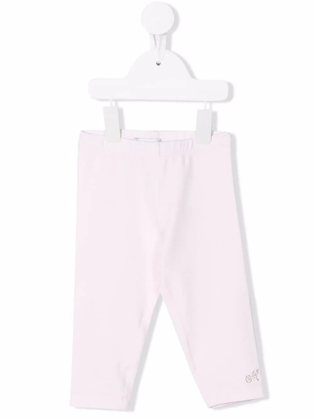 

Monnalisa logo-embellished cotton leggings - Pink