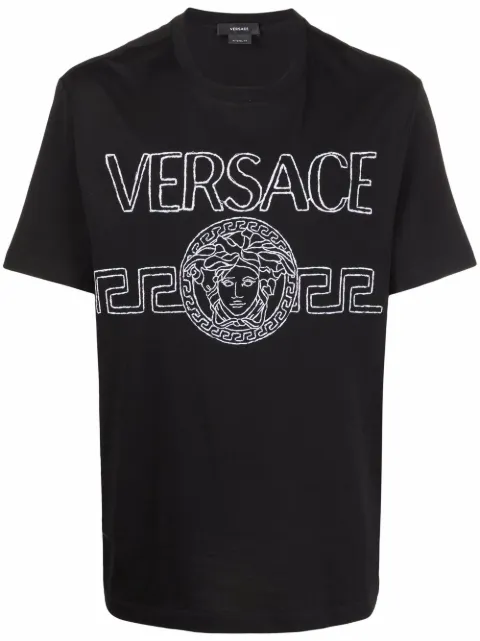 Versace logo-embroidered T-shirt