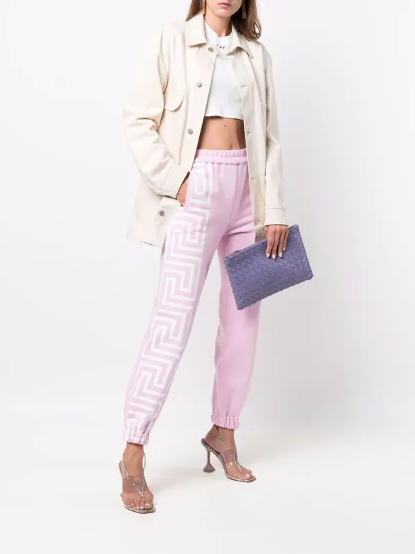 Versace Greca-print Track Pants | Pink | FARFETCH