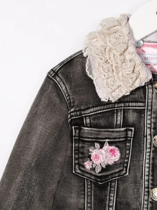 floral embroidered denim jacket