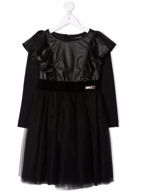 Monnalisa long-sleeved Tulle Dress 