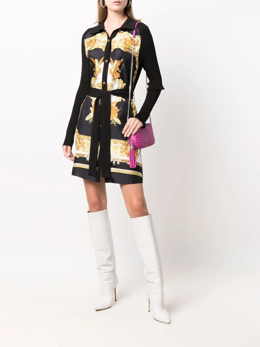 фото Versace платье с принтом barocco