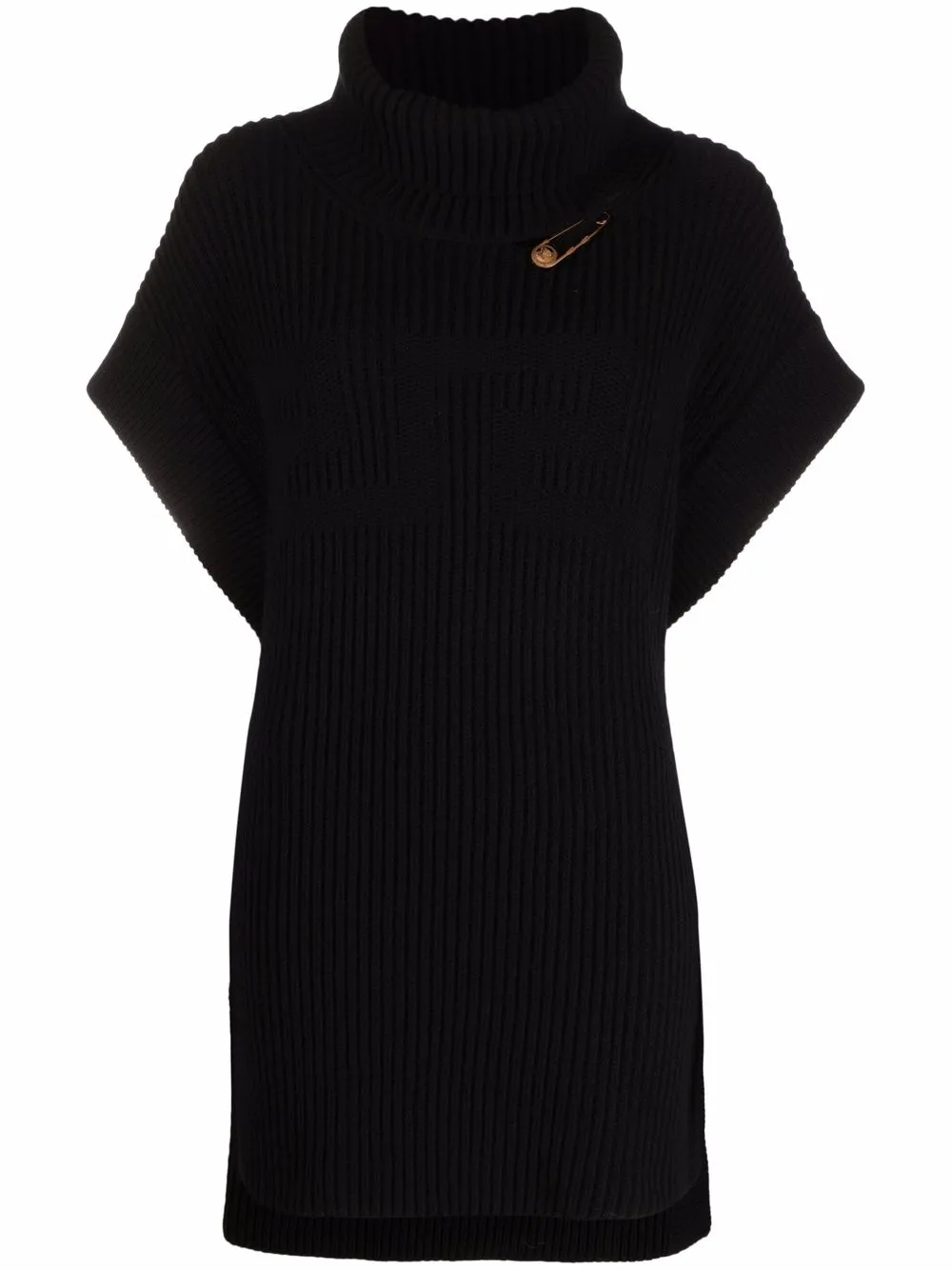 Image 1 of Versace Safety Pin ribbed knit cape