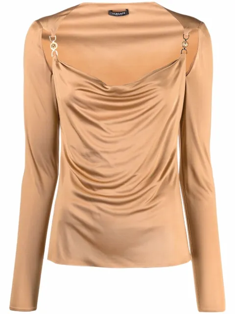 Versace Blusa Medusa drapeada