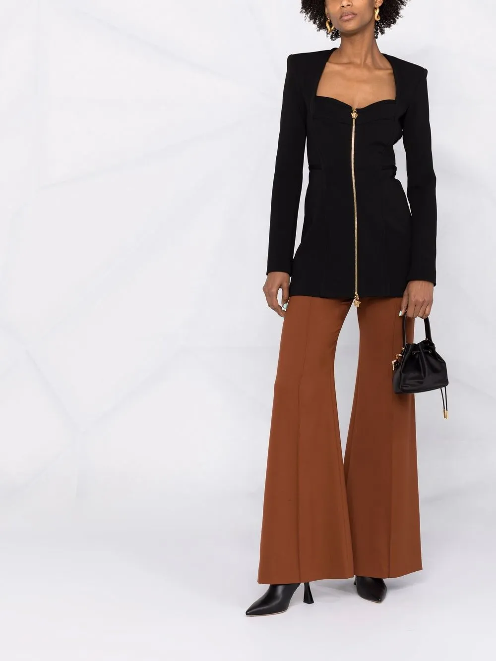 Image 2 of Versace fitted sweetheart-neck blazer