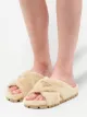 Prada Sandália com acabamento de pelos