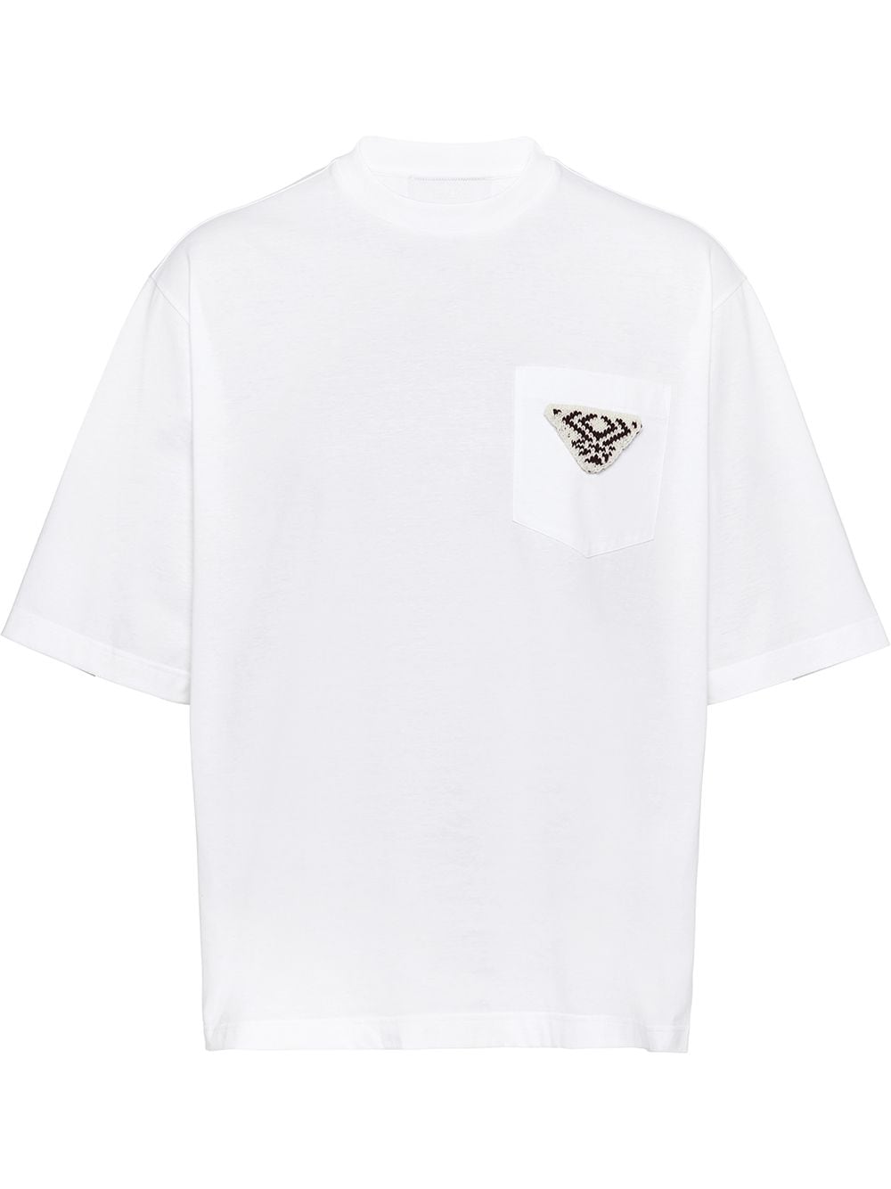 Prada Patch-detail Short-sleeve T-shirt In White