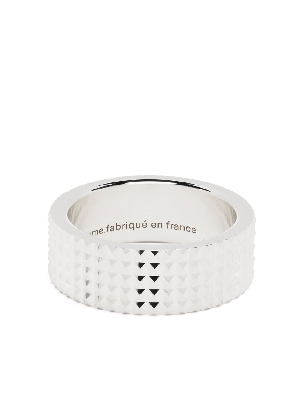 Shop Le Gramme Guilloché Pyramid Ribbon Ring In Silber