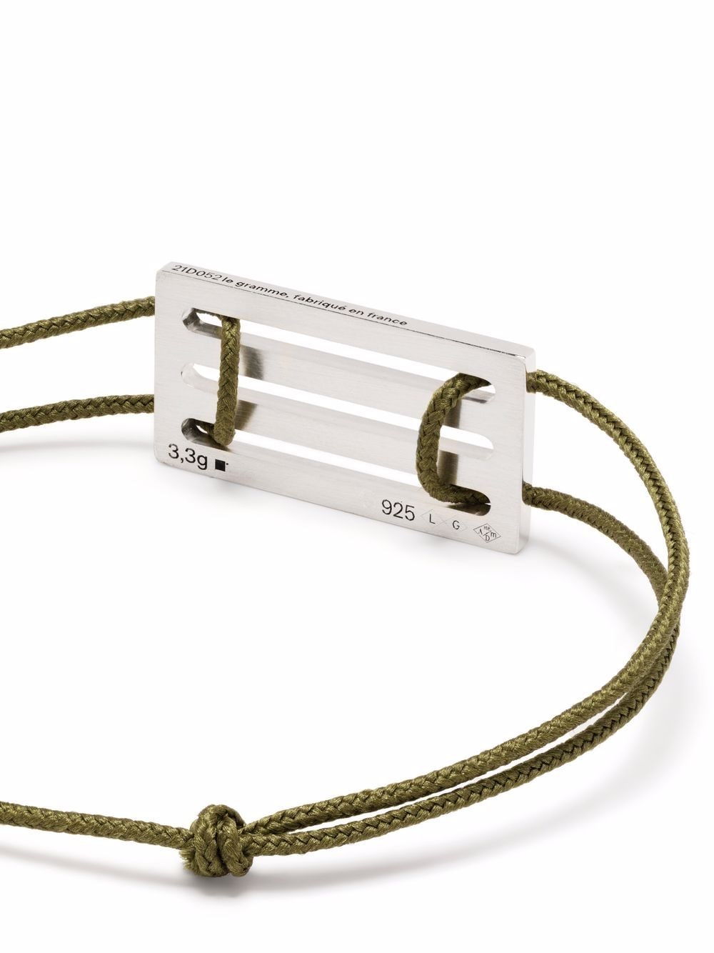 Shop Le Gramme Punched Cord Bracelet In Silber