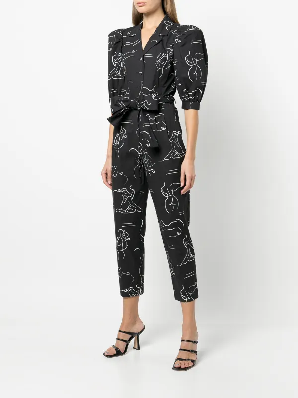 Lhd Tuta Intera Casitas Con Stampa Nero FARFETCH IT