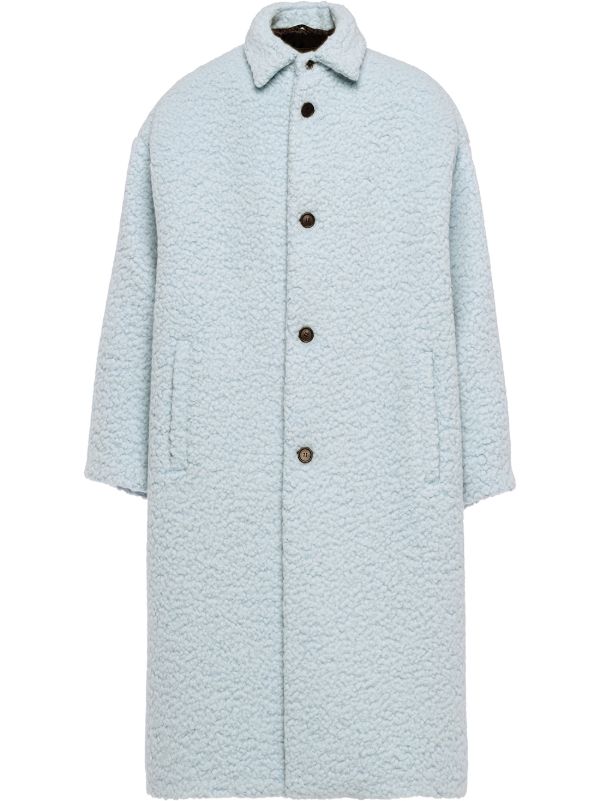 Shop Prada single-breasted wool coat with Express Delivery - FARFETCH