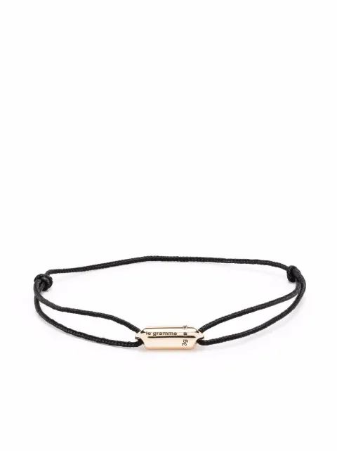 Le Gramme 18K yellow gold logo capsule cord bracelet