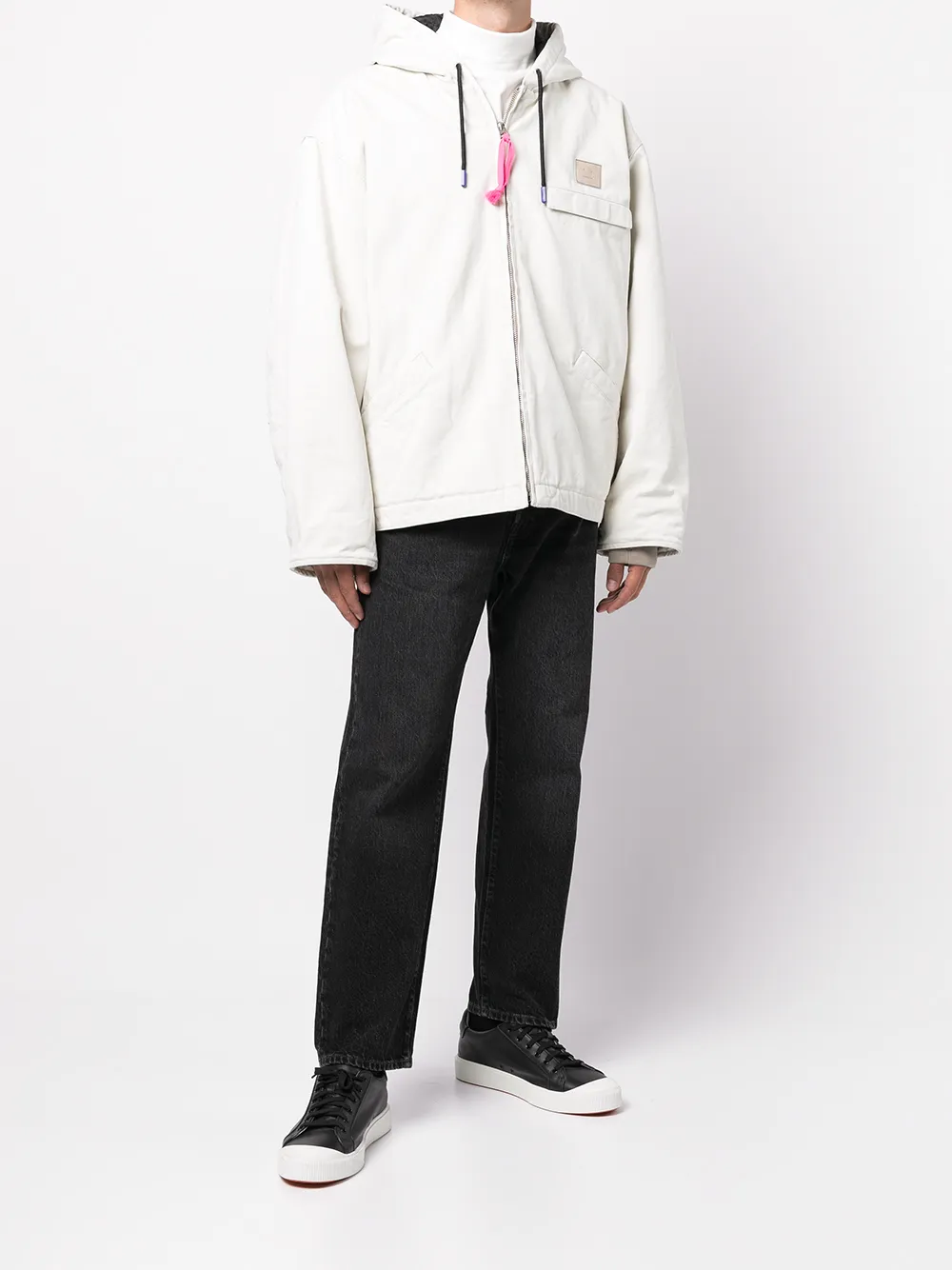 фото Acne studios куртка с капюшоном и нашивкой-логотипом