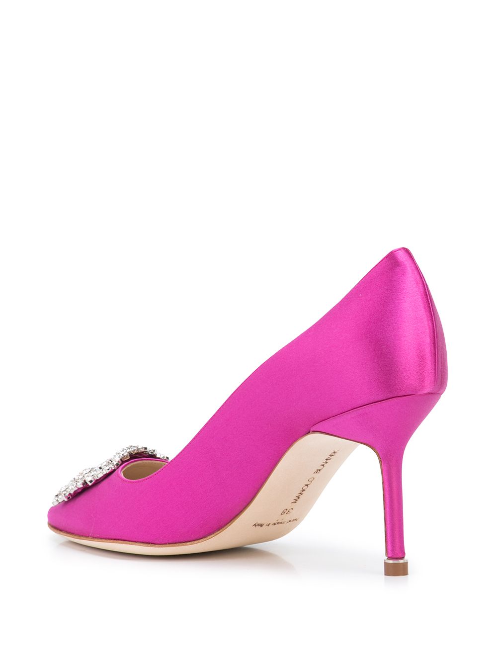 manolo blahnik hangisi 70mm jewel-buckle pumps - pink