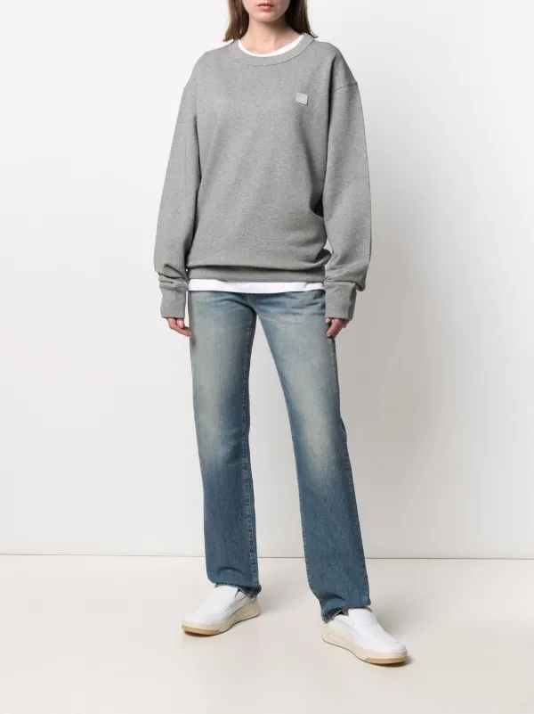 Acne Studios face-patch Crew Neck Sweatshirt - Farfetch