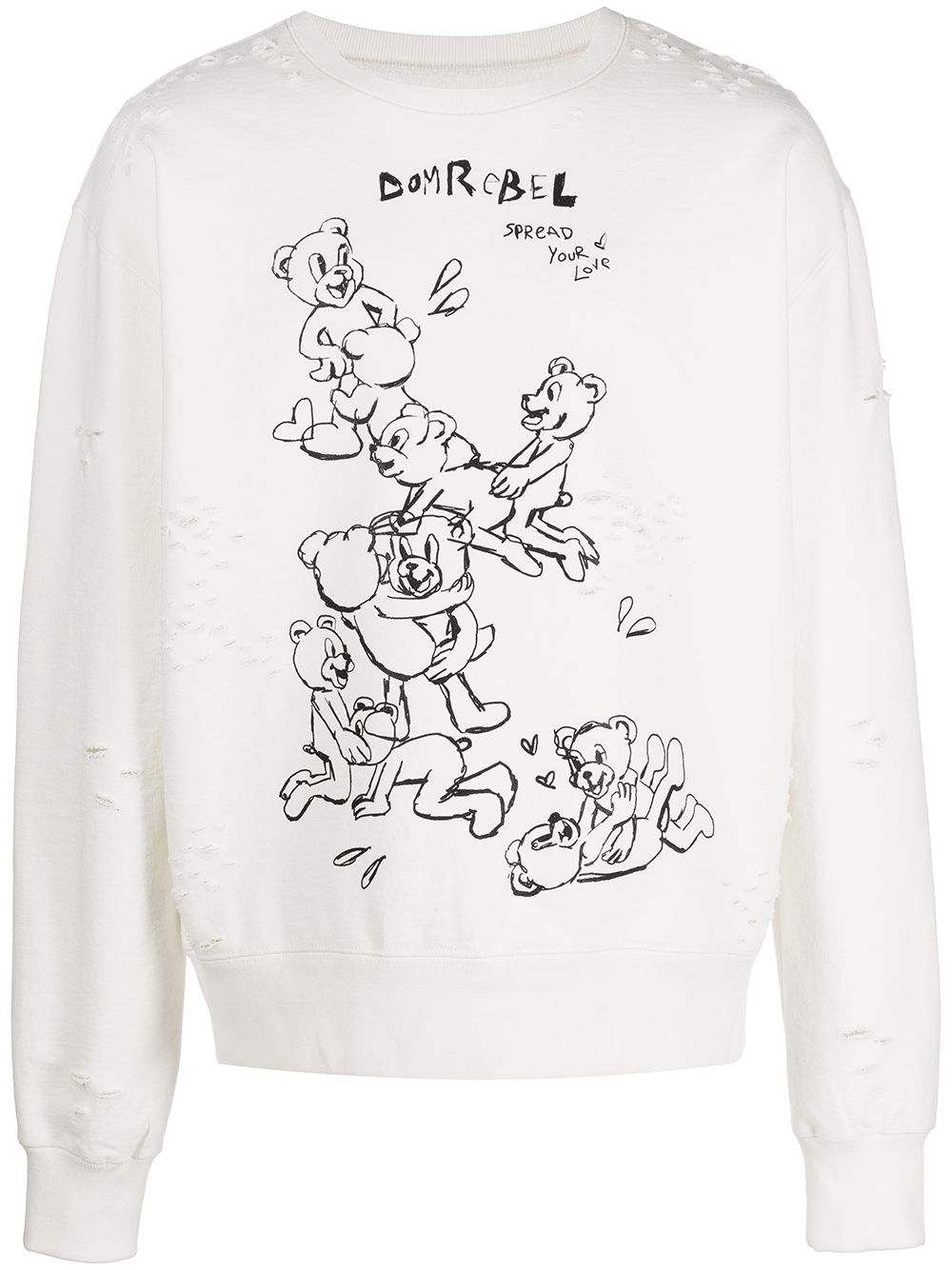 Domrebel Tenderness Graphic-print Sweatshirt In White