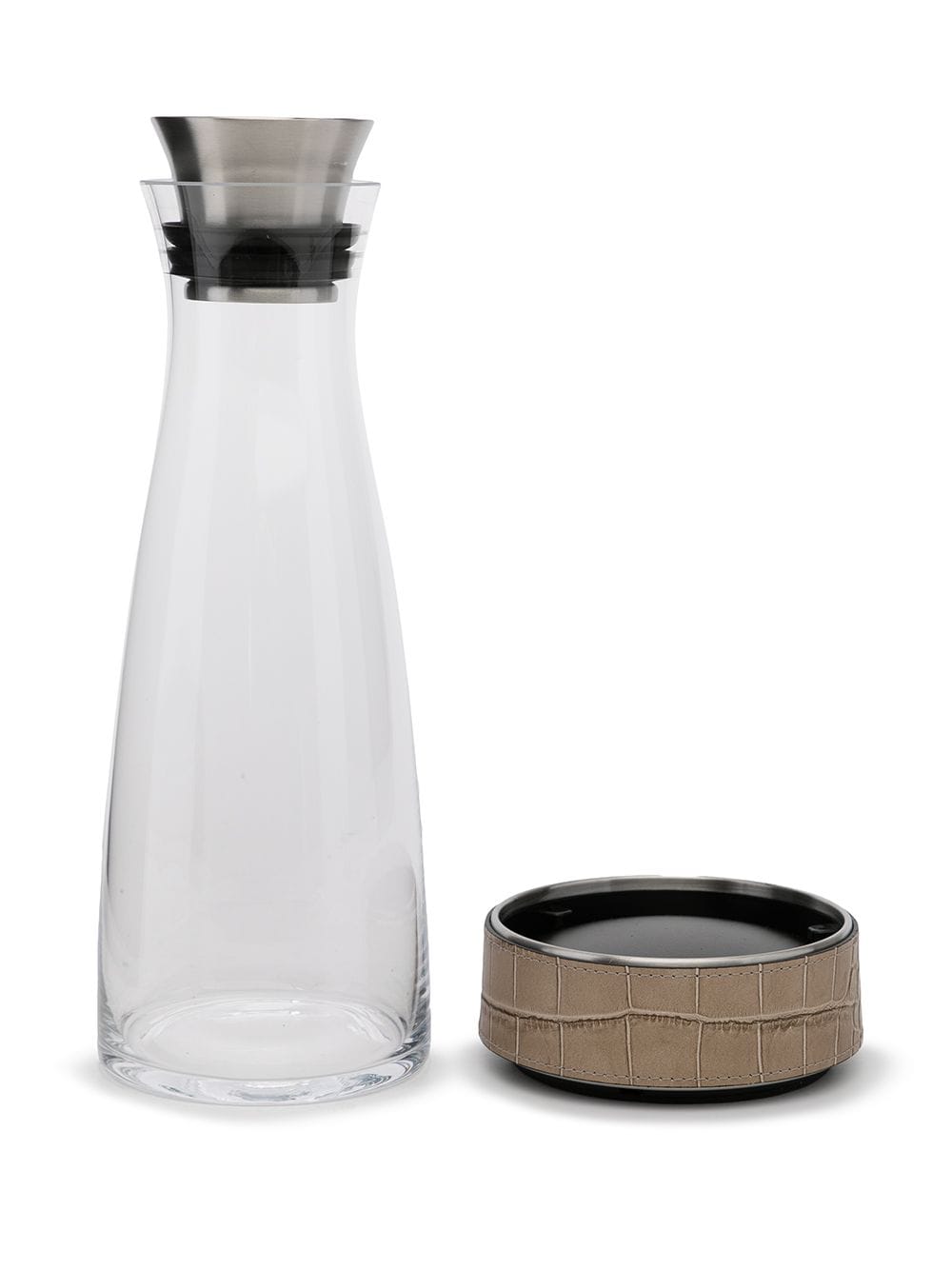 Shop Pinetti Leather-trim Water Bottle In Braun