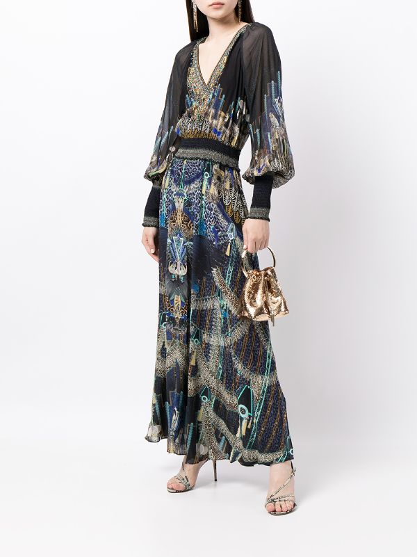 shirred waist kimono dress