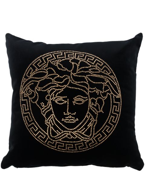 Versace sequin Medusa logo cushion