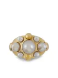 Pragnell Vintage 1941-1960 18kt yellow gold Retro natural pearl bombé ring