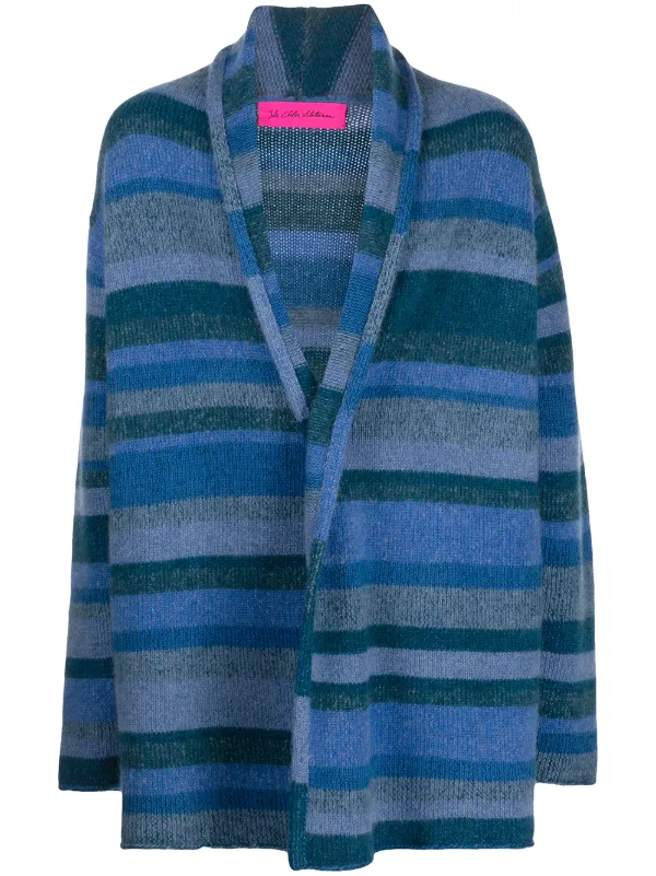 the elder statesman striped cashmere cardigan