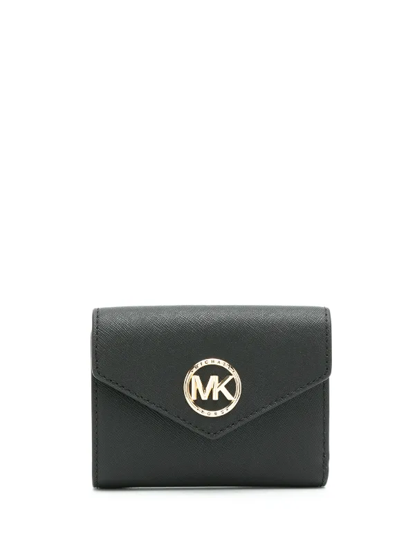 Michael Kors Black Ladies Carmen Logo Plaque Wallet 32S1GNME6L 001