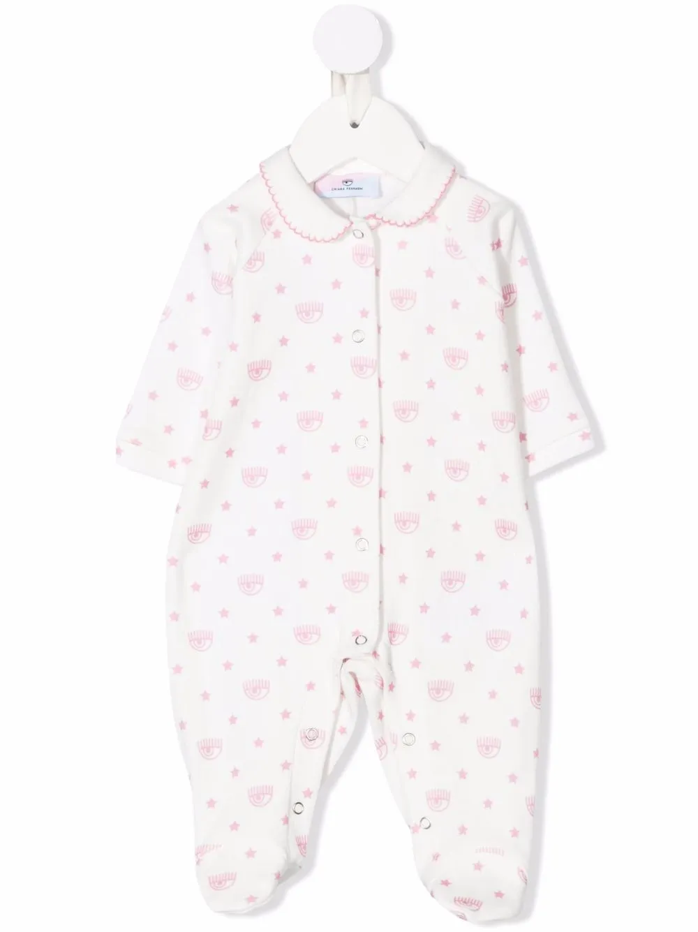

Chiara Ferragni Kids winking eye-motif cotton romper - White
