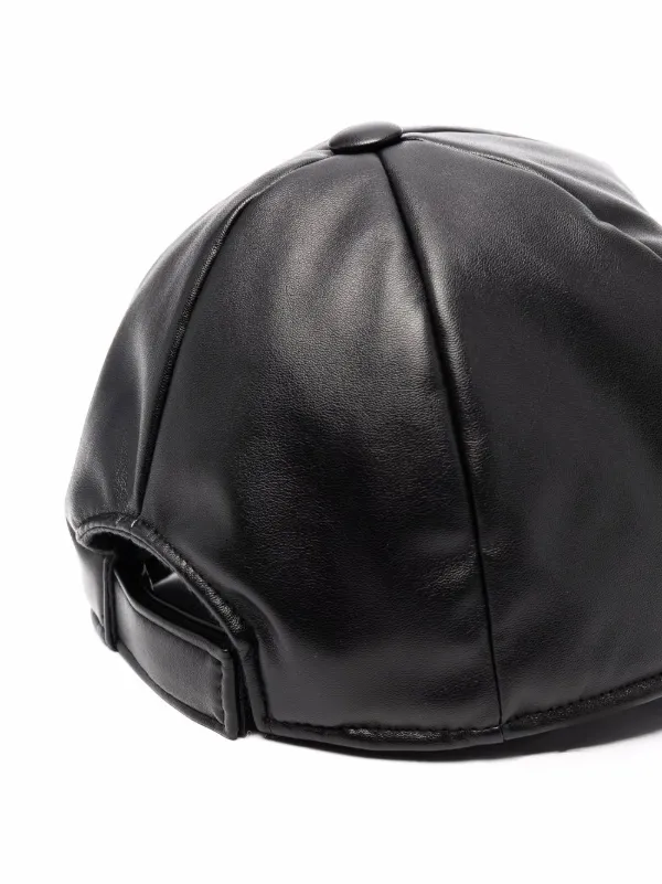 eye-patch faux leather baseball cap