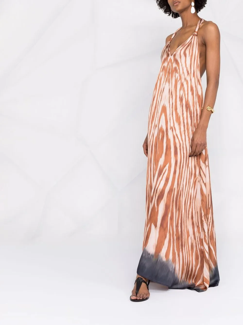 фото Pinko платье макси с зебровым принтом