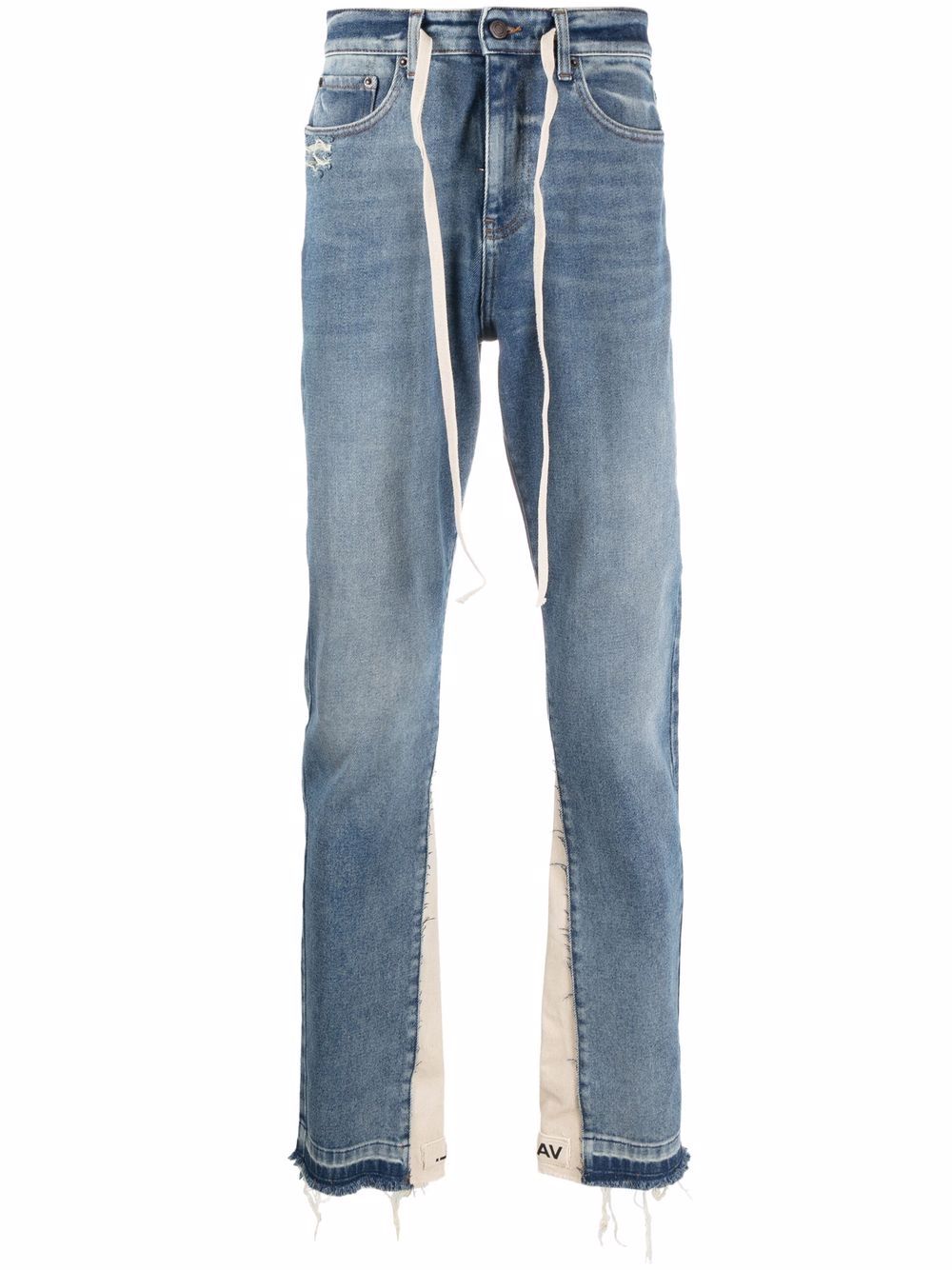 Image 1 of VAL KRISTOPHER panelled distressed-effect slim jeans