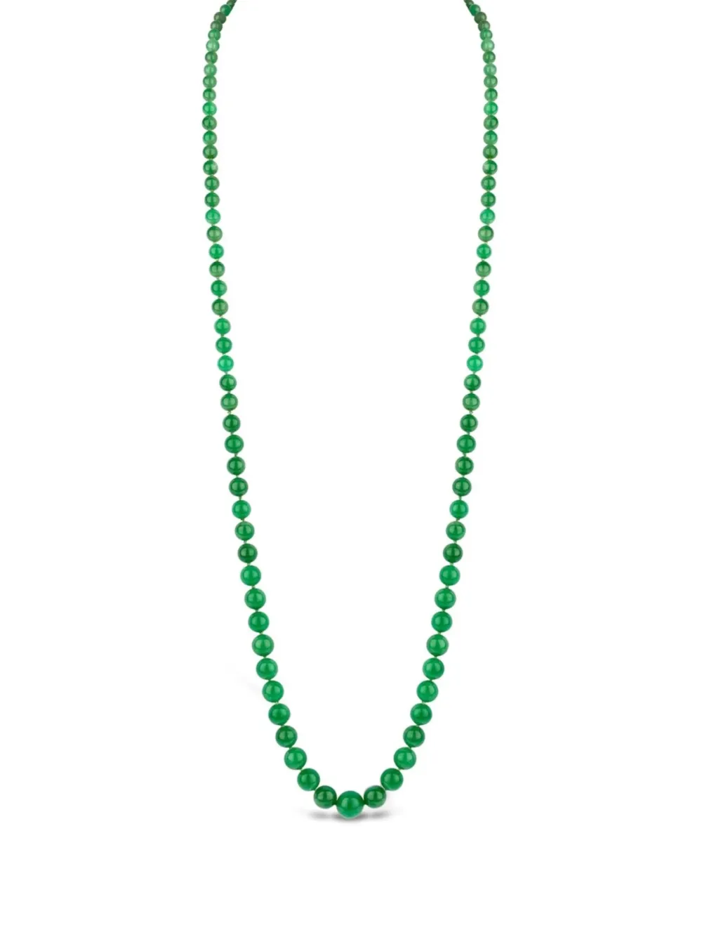 Platinum Edwardian Jade Bead Necklace
