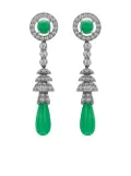 Pragnell Vintage 1911-1940 platinum Art Deco jadeite and diamond earrings - Silver