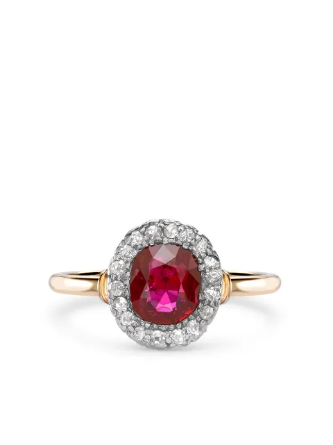 Pragnell Vintage 1891-1900 18kt yellow gold Belle Époque Burmese ruby and diamond ring