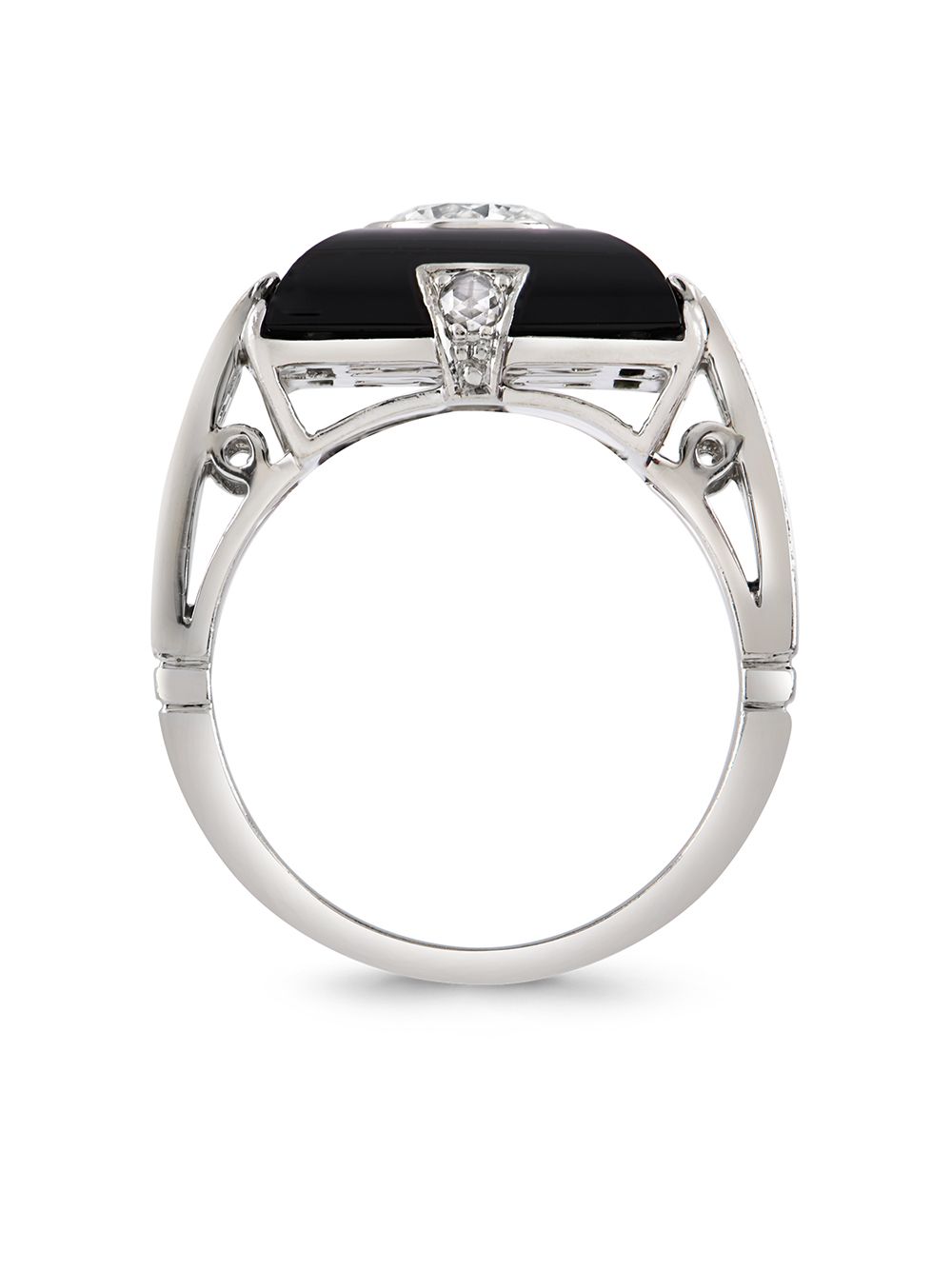 фото Pragnell vintage diamond onyx cocktail ring