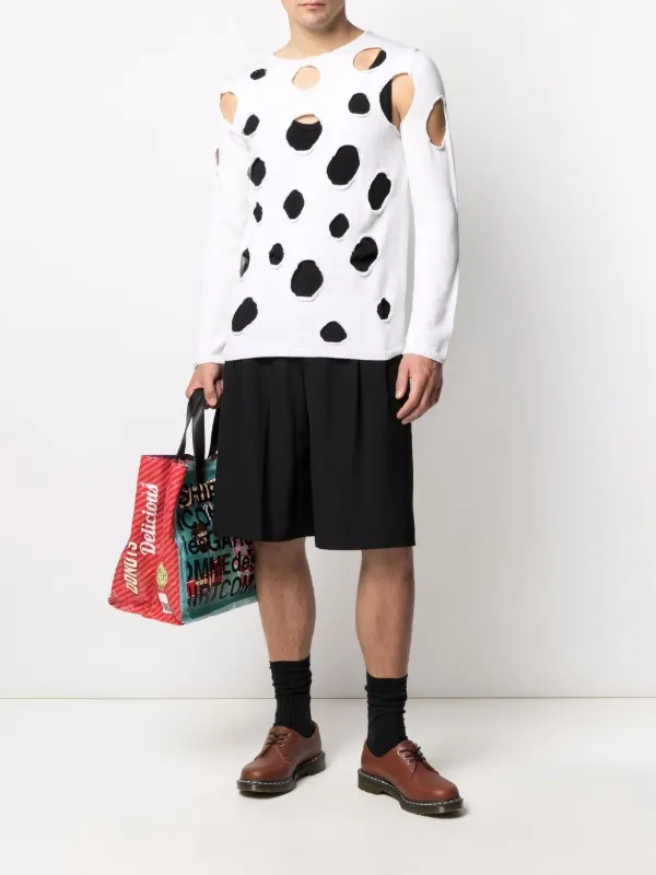 Black Comme Des Garçons cut-out Hole