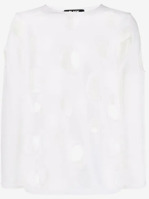 Black Comme Des Garçons cut-out hole jumper