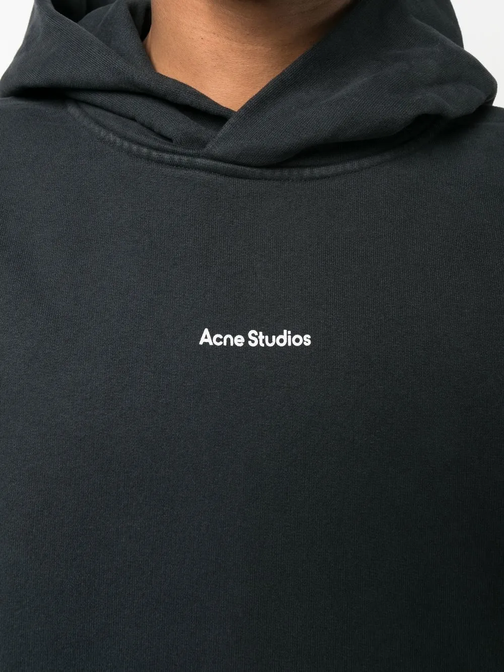 Shop Acne Studios Logo-print Oversized Hoodie In Black