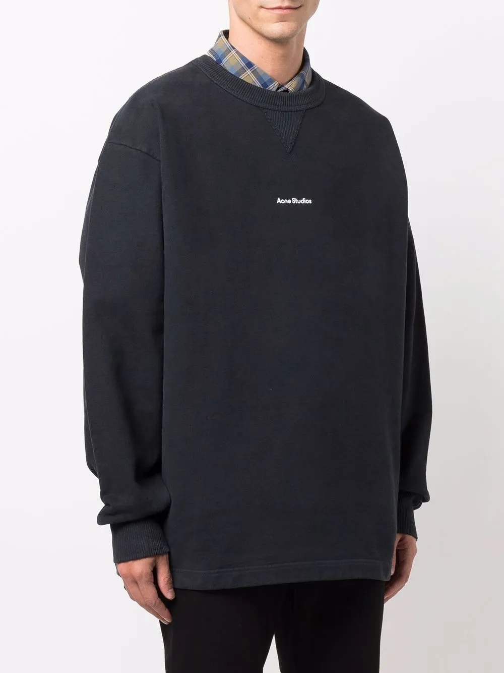 Shop Acne Studios Logo-print Cotton Sweatshirt In Black