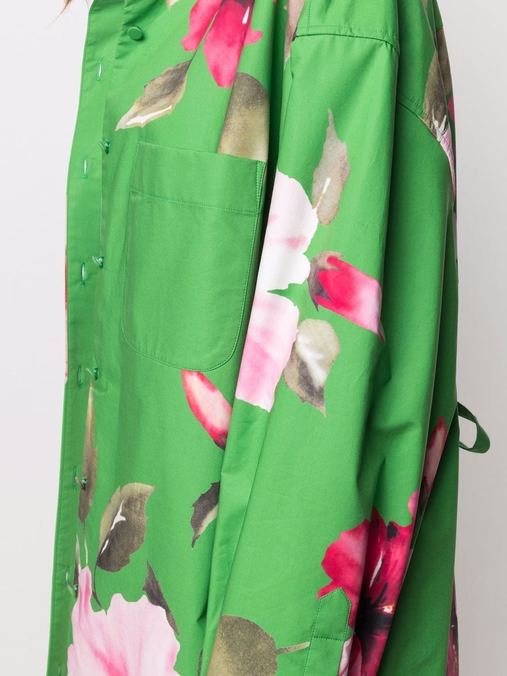 Shop Valentino Flower-print Peacoat In Green