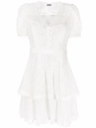 Shop Liu Jo Lace Flared Mini Dress With Express Delivery Farfetch 